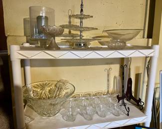 Punch Bowl and Glasses, Tiered Tray