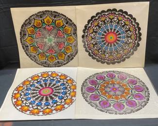 Lot 4 Polish Folk Art Flower Wycinank Cut Outs