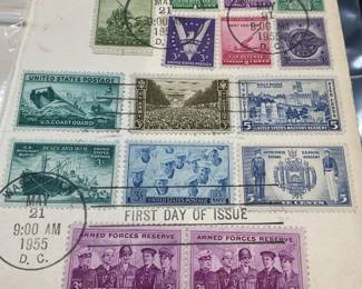 Group Military Collectible Stamps, Postcards +