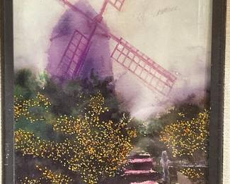 Vtg Paul Harrington Mill in Mist Wtrclr Pntng 1993