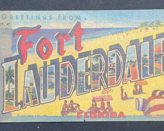 1960 Fort Lauderdale Florida Souvenir Postcard