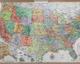 Framed Rand McNally United States Map