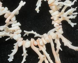 Vintage Pink Coral Branch Necklace