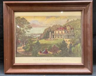 Framed Currier & Ives Life in the Country Litho