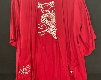 Embroidered Dragon Motif Kimono Style Cardigan