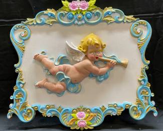 Sgn Ellie Haggerty Cherub Rose Carousel Panel