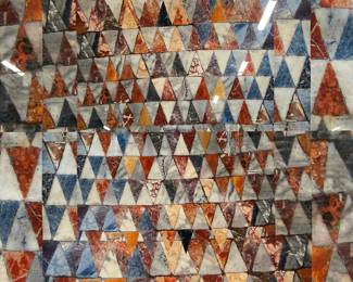 XL Framed Abstract Marble Tile Lithograph 3+Ft