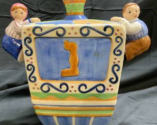 LOTUS Dreidel Ceramic Cookie Jar W Lid