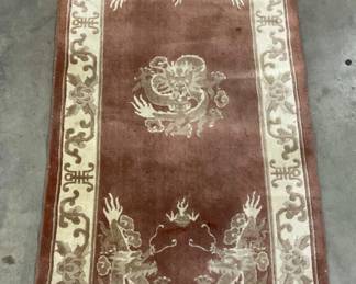 Vintage Oriental Dragon Motif Rug
