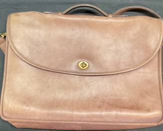 Vintage Coach Brown Leather Briefcase Handbag