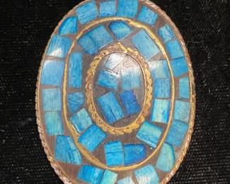 Vintage Brass Dyed Bone Pendant Necklace