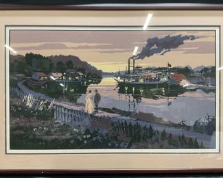 Framed Signed Ron Picou River Road Serigraph