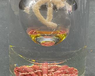 Art Glass Shell & Rope Nautical Display