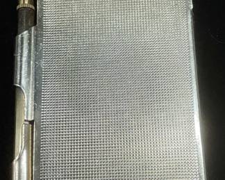 Vintage Gold Tone Notepad Case & Pencil