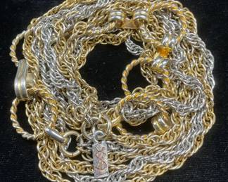 Vtg Yves Saint Laurent Gold Tn Chain Belt