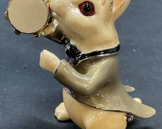 Keren Kopal Rabbit Tambourine Trinket Box