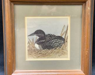 Framed Loon Lithograph