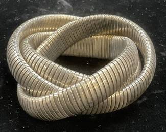 Vintage Silver Tone Intertwined Bracelet