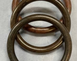 Lot 3 Vintage Jade Bangle Bracelets