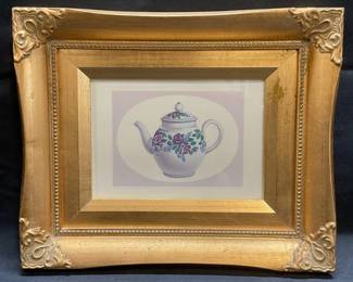 Framed Teapot Lithograph Print