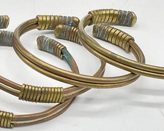 Lot 4 Vintage Artisan Handcrafted Cuff Bracelets
