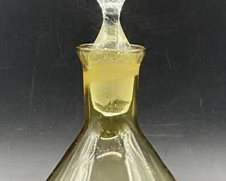Vintage Amber & Clear Art Glass Perfume Bottle