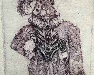Signed Michael Hunter Chorus Musician Etching