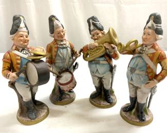 Set 4 Vintage Porcelain Marching Band Figures