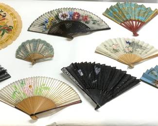 Lot 10 Assorted Asian Handheld Folding Fans