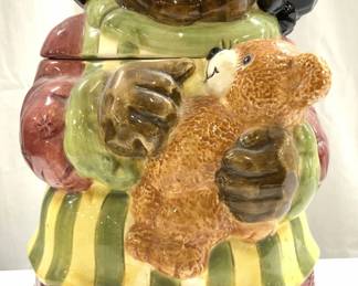 BHP NY Ceramic Girl w Teddy Bear Cookie Jar