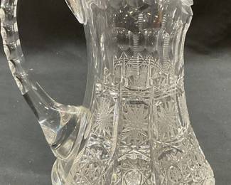 Hand Cut Crystal Starburst Pitcher