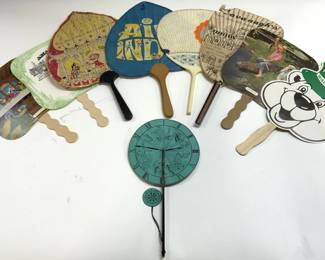 Lot 9 Vintage Assorted Handheld Fans