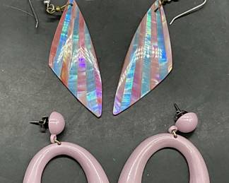 Lot 3 Vintage Chunky Geometric Fashion Earrings