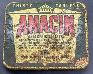 CANCO Vintage ANACIN Tablet Metal Tin, USA