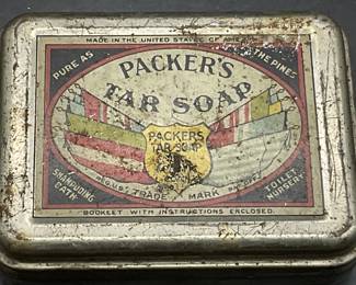 PACKERS BAR SOAP Mystic Conn. Vintage Tin, Lidded