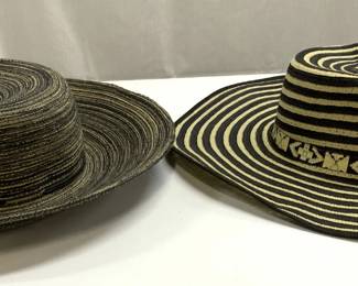 Lot 2 Assorted Brimmed Sun Hats W Brims