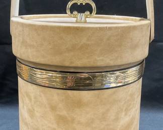 MCM Vtg Moldtronics Faux Leather Ice Bucket