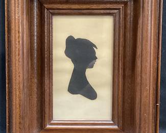 Framed Folk Art Cut Out Silhouette, Woman