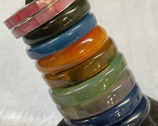 Group Lot Semiprecious, MOP, Glass Rings