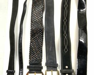 Lot 6 Assorted Womens Leather Belts