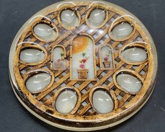 MCM Vintage Lucite & Wood Deviled Egg Tray