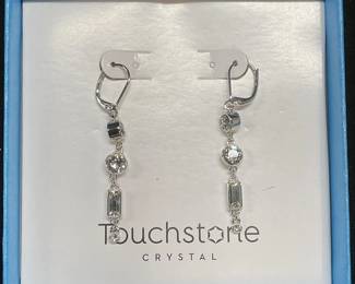 Swarovski Touchstone Silver Tone Crystal Earrings