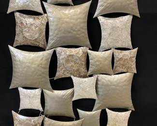 Geometric Shell Finish Metal Wall Sculpture 38inL