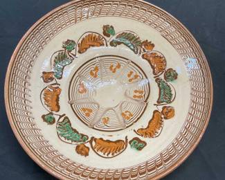Vintage Signed Handmade Ceramic Wall Plate