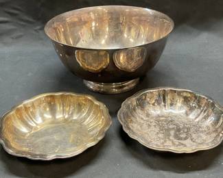 Lot 3 Vtg Reed & Barton, Rogers Silver Pl Bowls