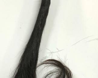 African Horse Tail W Carved Wood Figure Handle