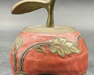 Vintage Enameled Metal Apple Form Bell