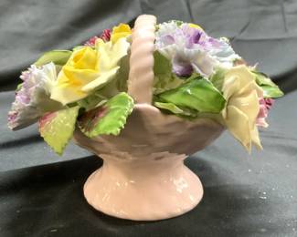 ADDERLEY Porcelain Floral Arrangement In Basket