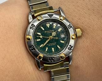 ROVEN DINO SPORTS Silver & Gold Tn Stretch Watch