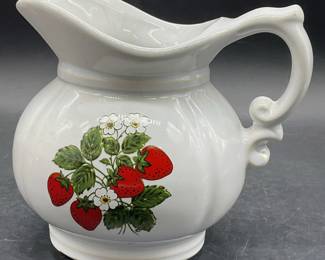 MCCOY POTTERY Vintage Strawberry Motif Pitcher
